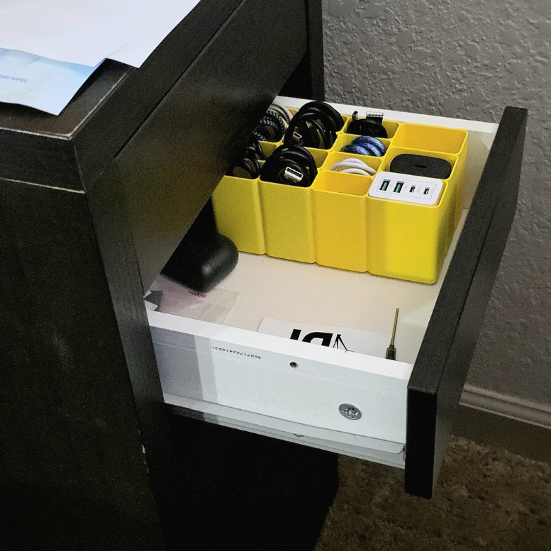 Deezy Store Cable Management Box - Neatly Organize Cables.