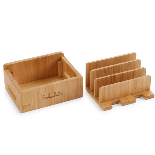 Bamboo Charging Station & Cord Organizer - Sleek, Eco-Friendly Cable Management for All Your Devices.