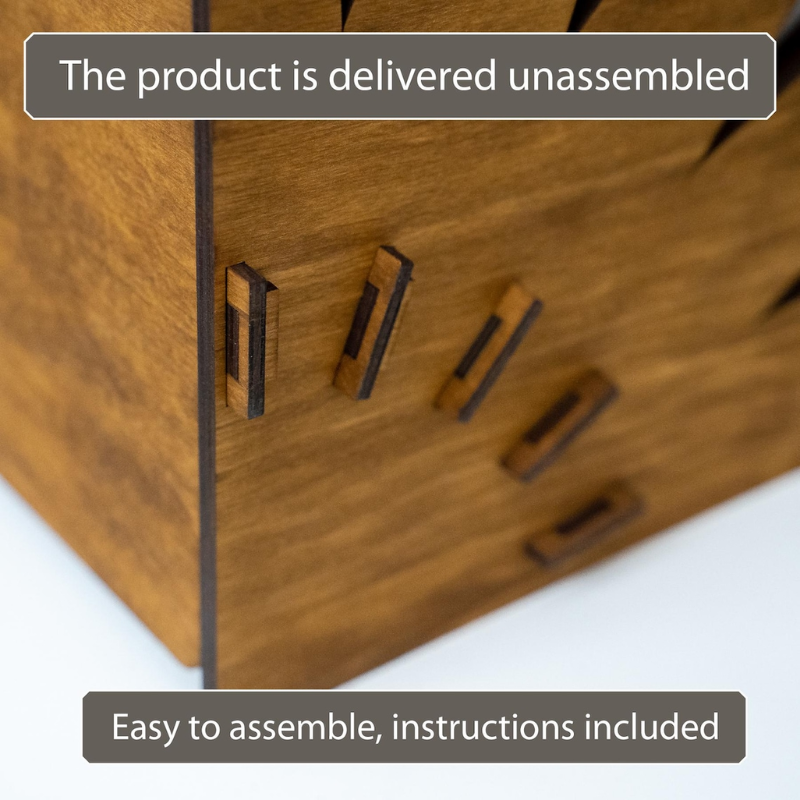 Handcrafted Wooden Desk Organizer for Documents and Office Essentials.