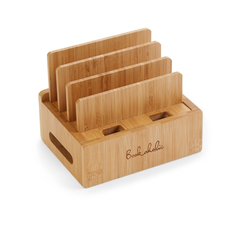 Bamboo Charging Station & Cord Organizer - Sleek, Eco-Friendly Cable Management for All Your Devices.