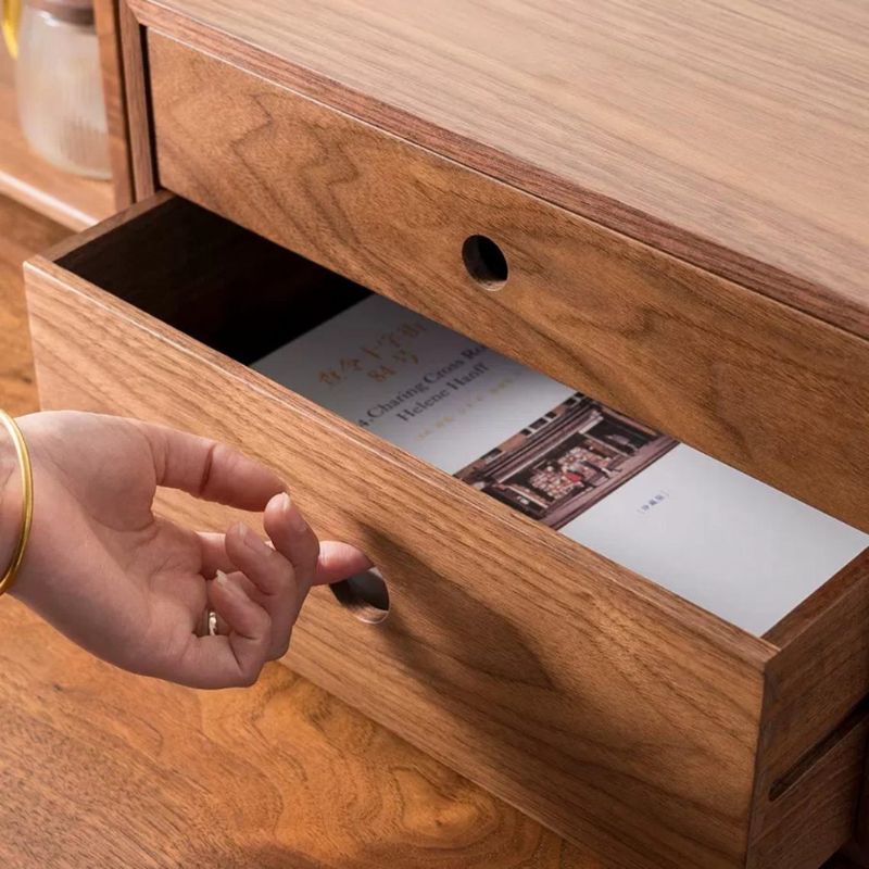 Premium Two-Tier Wooden Desktop Organizer with Built-in Drawer for Office Documents.