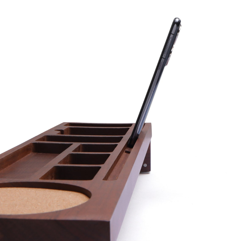 Deezy Store Walnut Desk Organizer – Sleek, Multi-Compartment Organizer for a Clutter-Free Desk.
